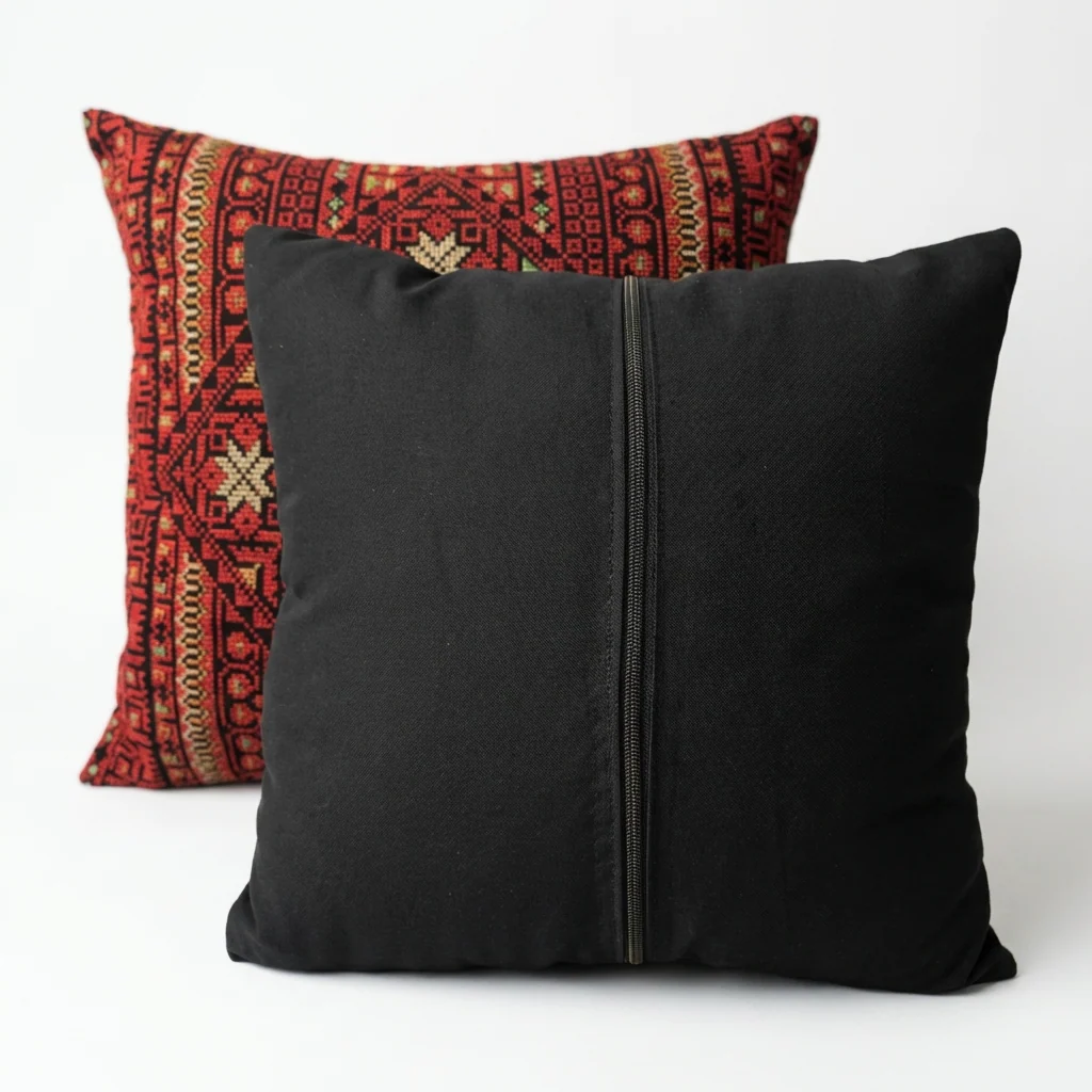 Crimson Heritage – Tatreez Embroidery | 16x16 - Image 3