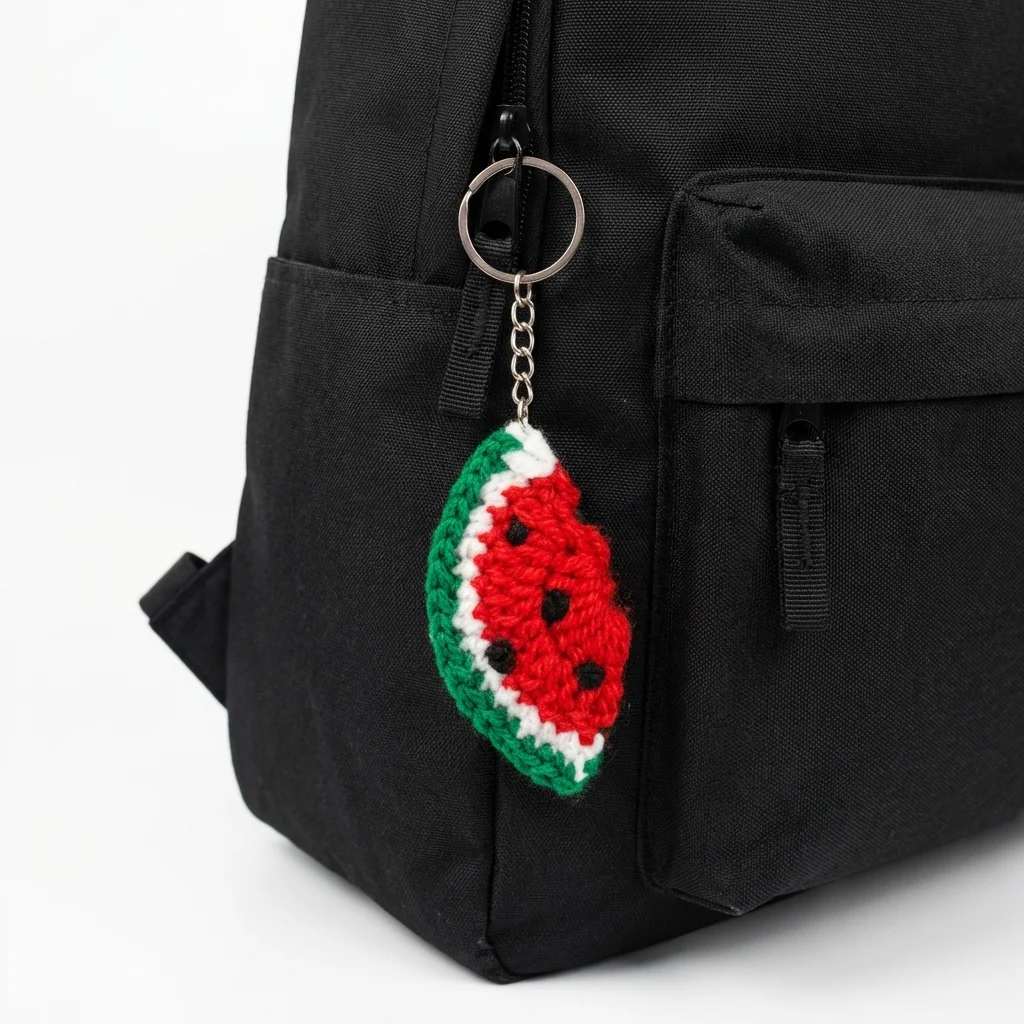 Handmade Crochet Watermelon Charm - Image 3