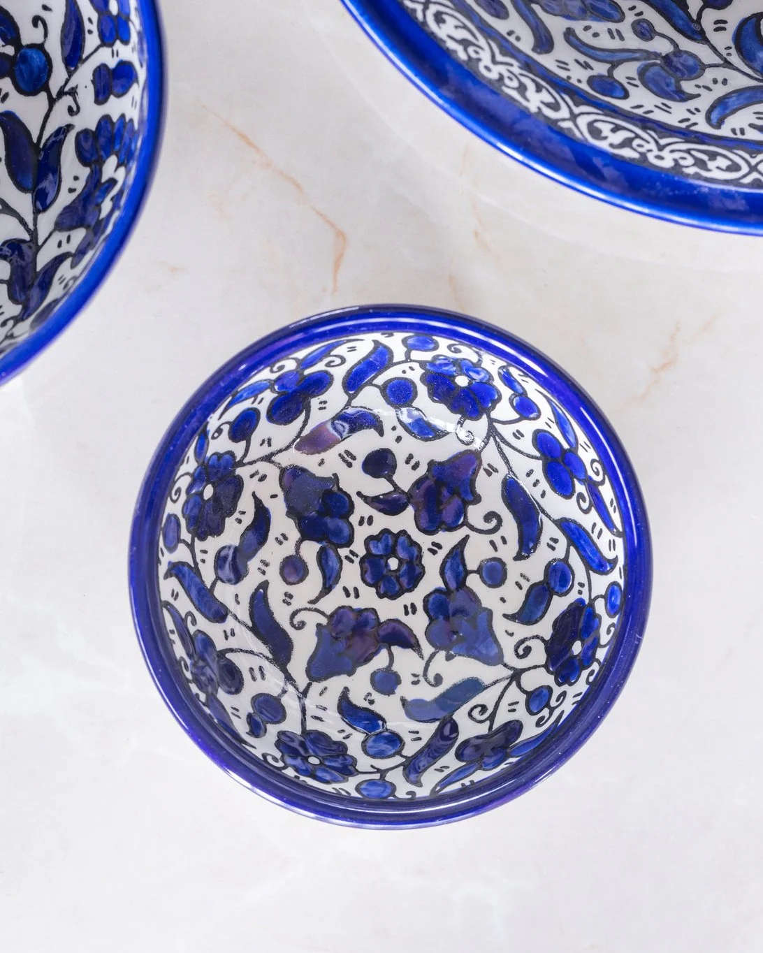 Dip Bowls | Small, Medium, Large – Hand-Painted Palestinian Ceramic | Multicolor & Navy - Image 7