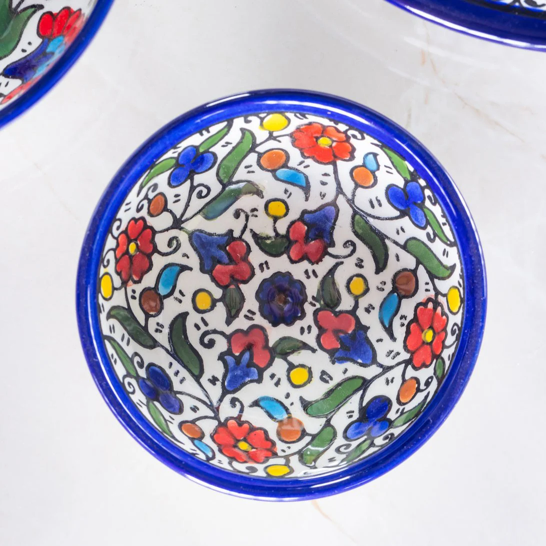 Dip Bowls | Small, Medium, Large – Hand-Painted Palestinian Ceramic | Multicolor & Navy - Image 8