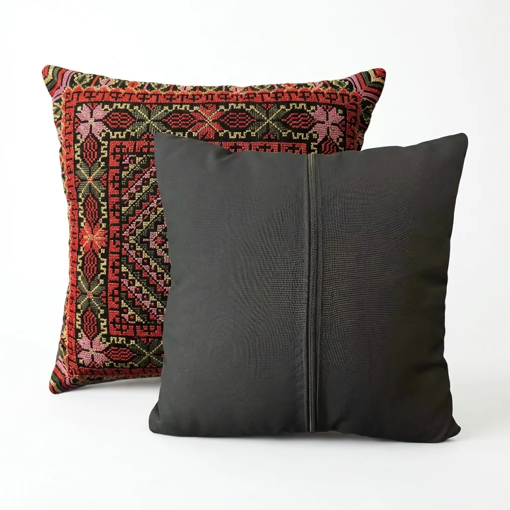 Ember Bloom – Tatreez Embroidery | 16x16 - Image 3