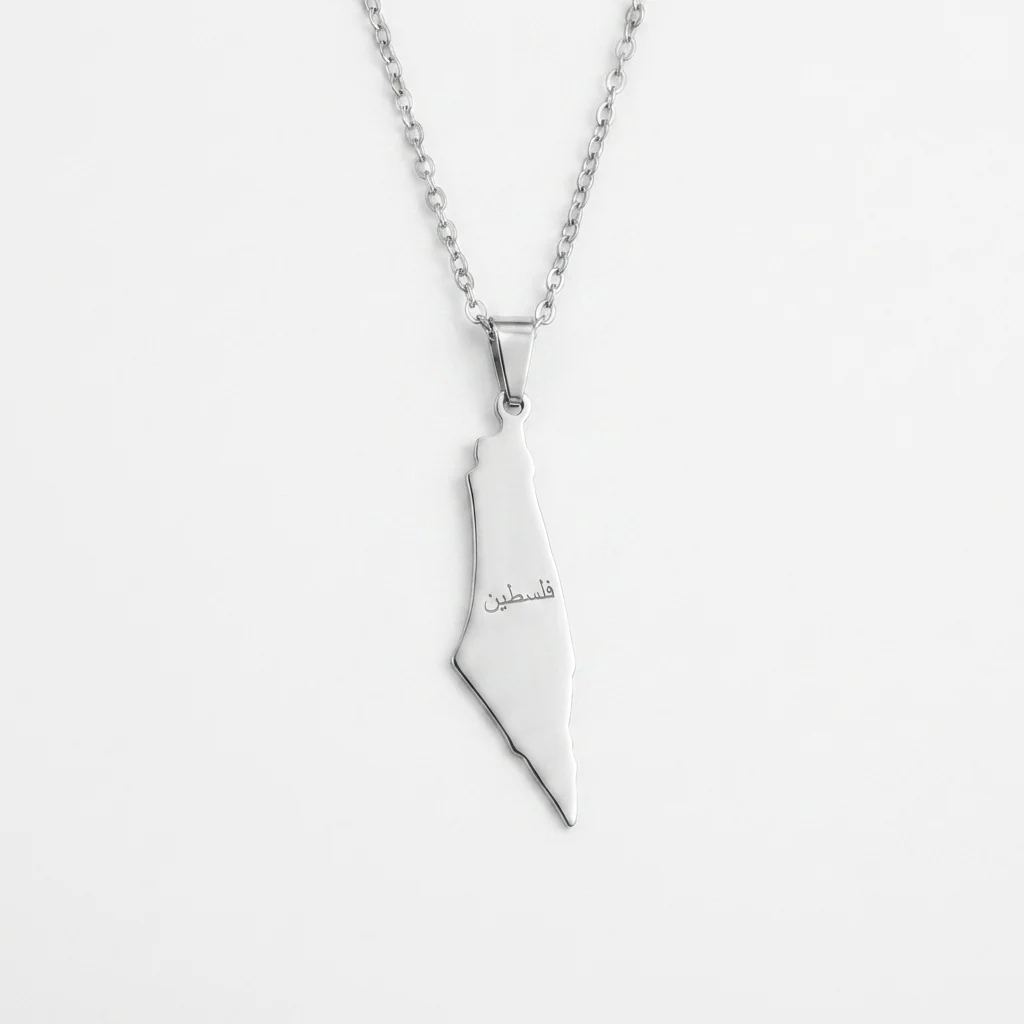 Falasteen Necklace – Engraved Map Pendant - Image 3