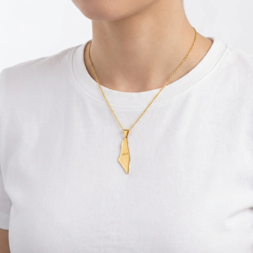 Falasteen Necklace – Engraved Map Pendant - Image 4