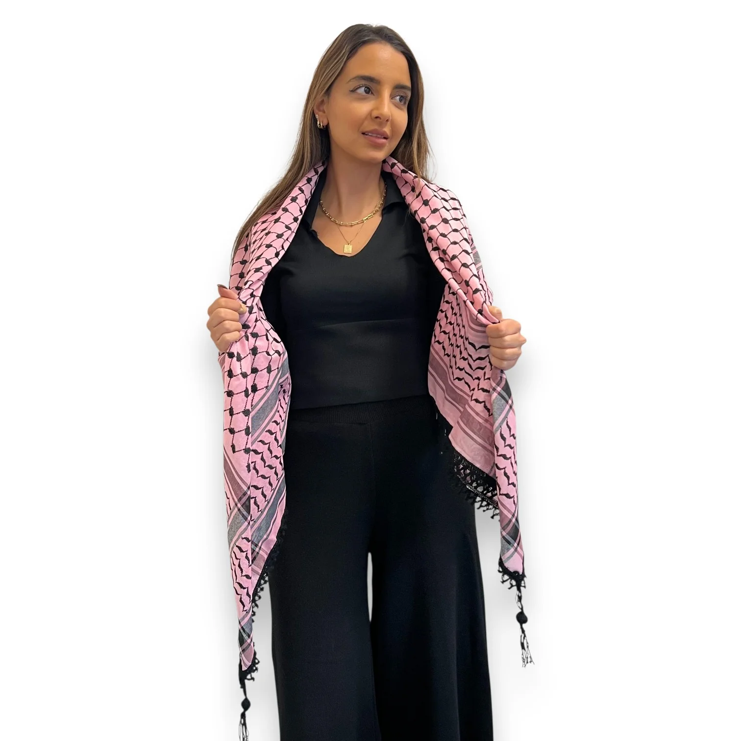 Echoes Kufiya (Keffiyeh) | Flamingo Pink - Image 3