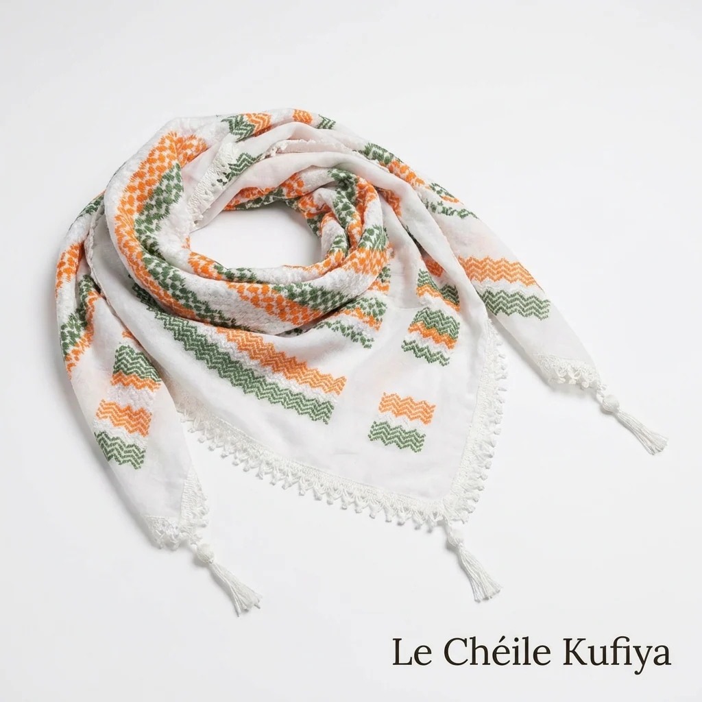 Le Chéile Kufiya (Keffiyeh) | Irish Tricolor - Image 3