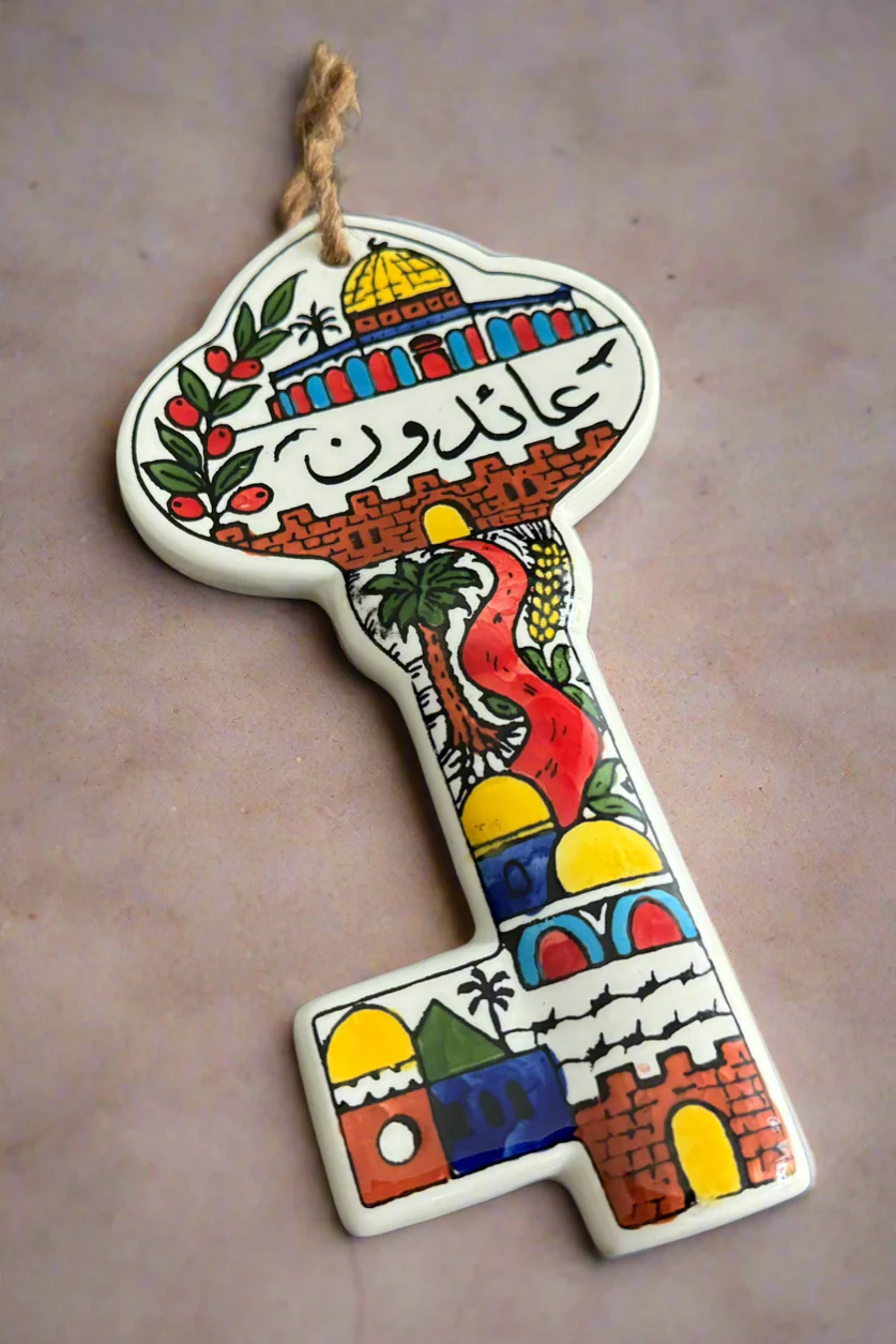 Key of Return – Multicolor | Hand-Painted Ceramic - Made in Palestine - Image 3