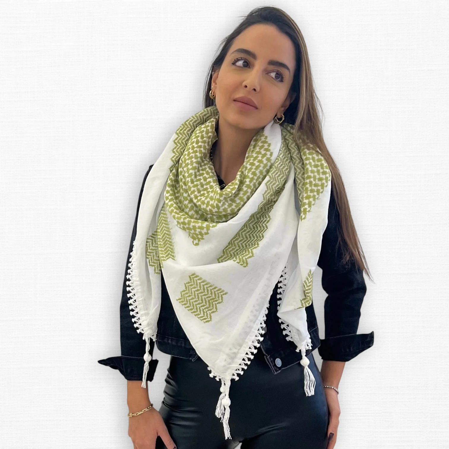 Bold Kufiya (Keffiyeh) | Olive - Image 3