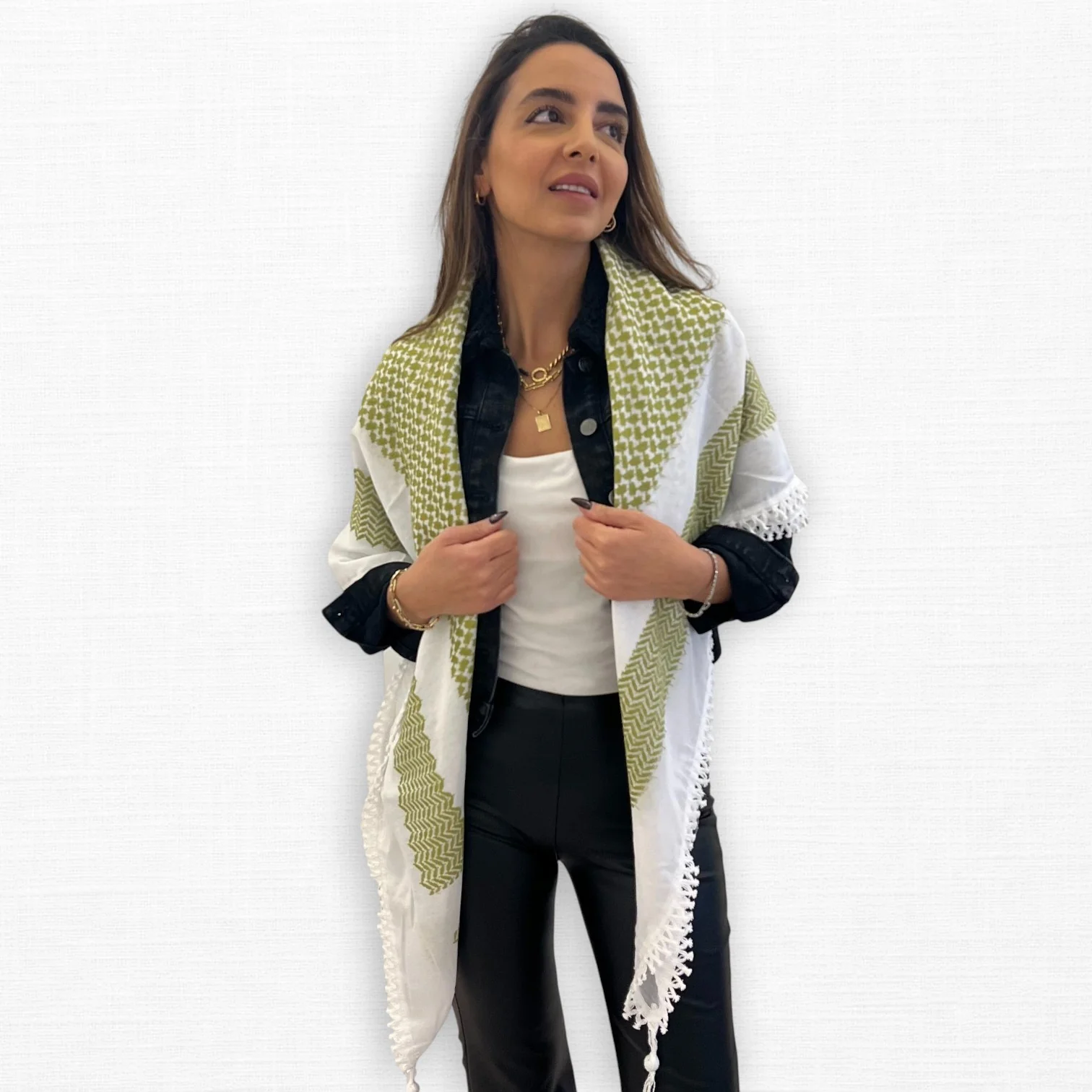 Bold Kufiya (Keffiyeh) | Olive - Image 4