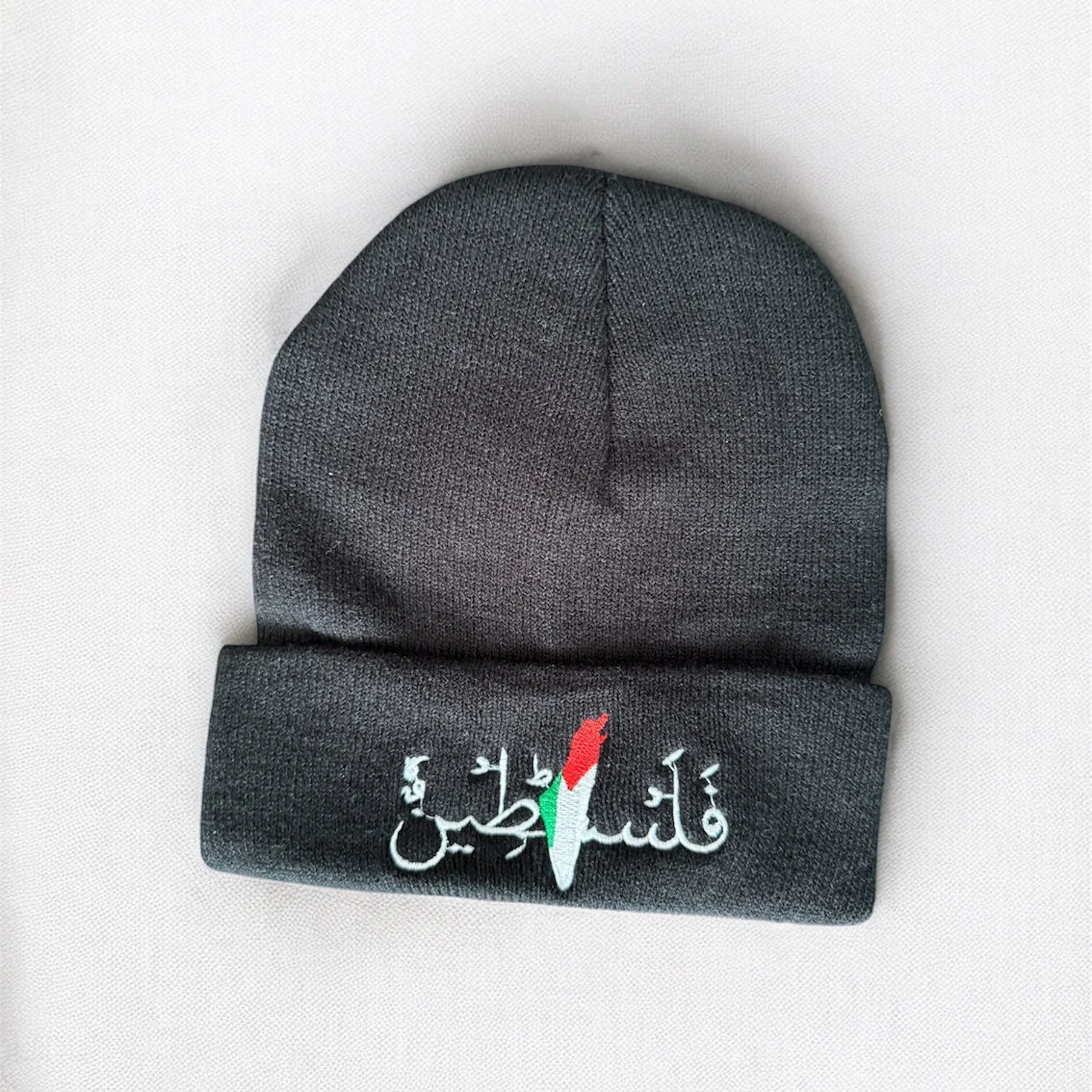 PALESTINE Embroidered Beanie | Map & Flag – “فلسطين” Text - Image 3