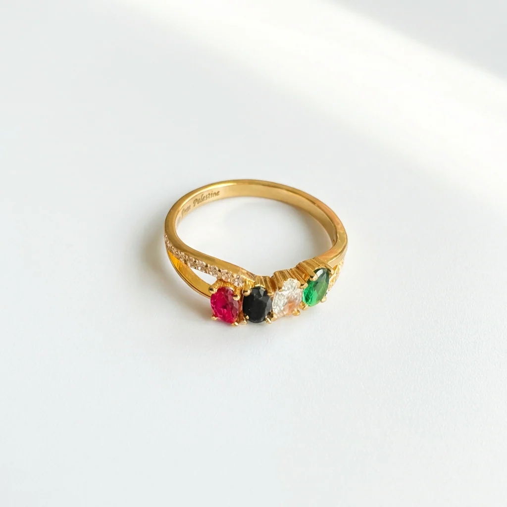 Palestine Flag Ring – 925 Sterling Silver - Image 3