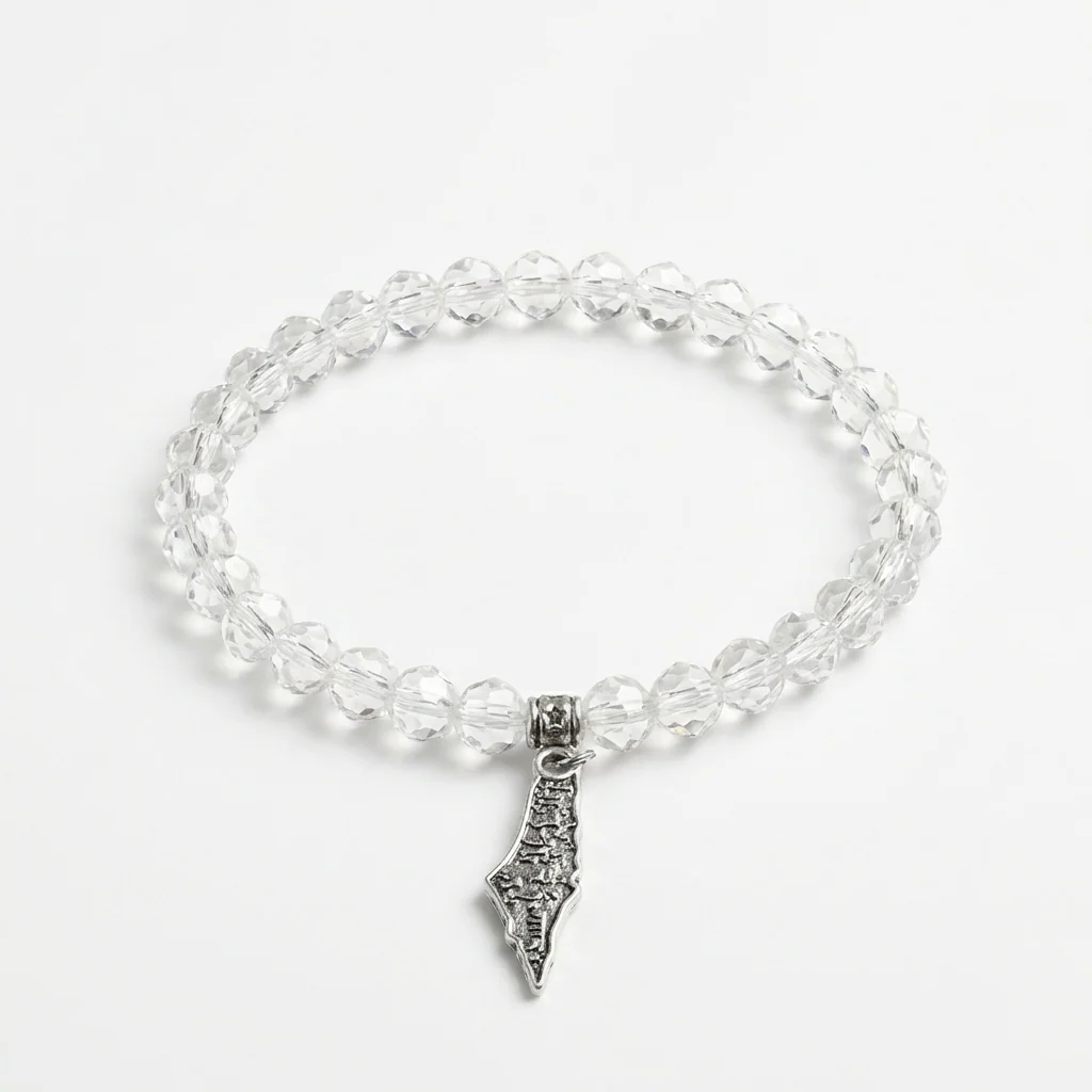 Palestine Map City Names Beaded Bracelet - Image 4