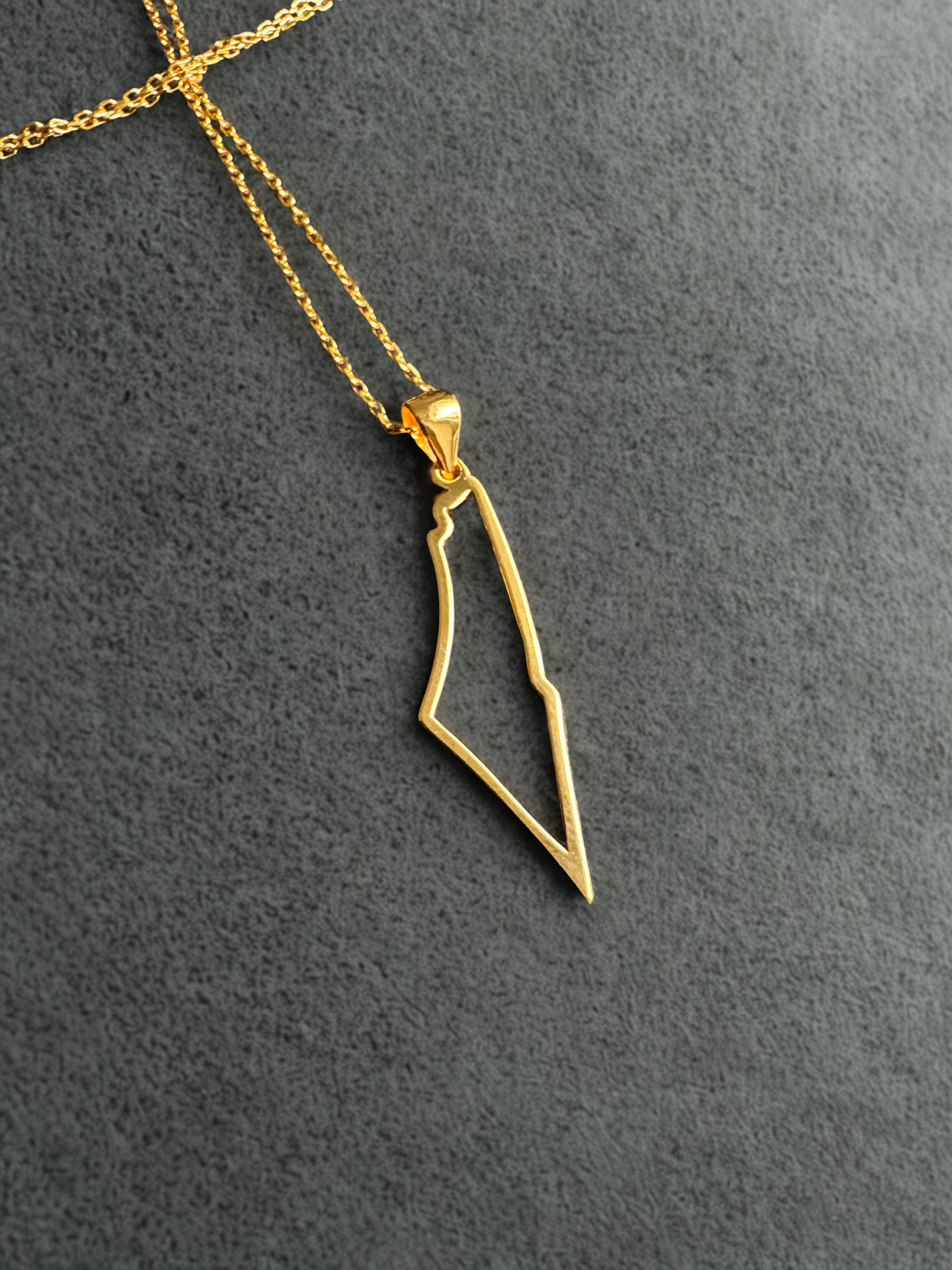 Palestine Map Necklace | Outline Design – Sterling Silver & 18k Gold Plated - Palestine Jewelry - Image 3