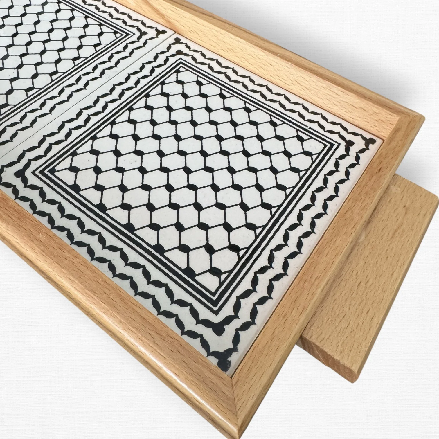 Kufiya Ceramic Serving Tray | Handmade by Palestinian Artisans - Image 3