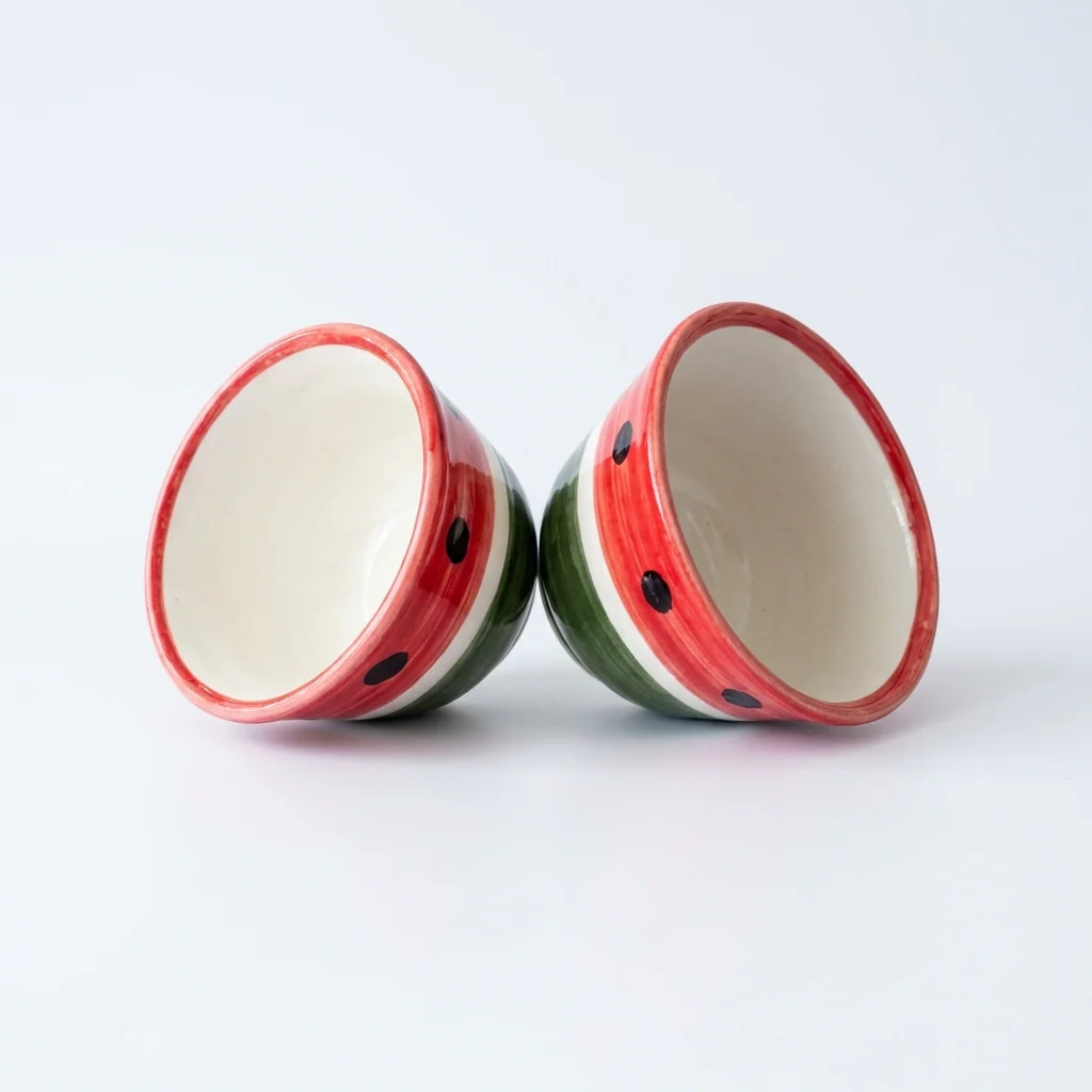 Watermelon Sada Coffee Cups Set | Handmade Palestinian Ceramics - Image 4