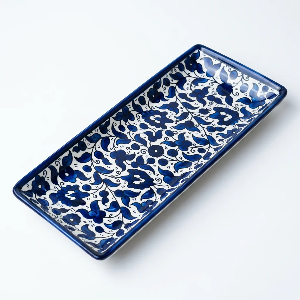 Rectangular Ceramic Serving Tray – Hand-Painted in Palestine - Image 3
