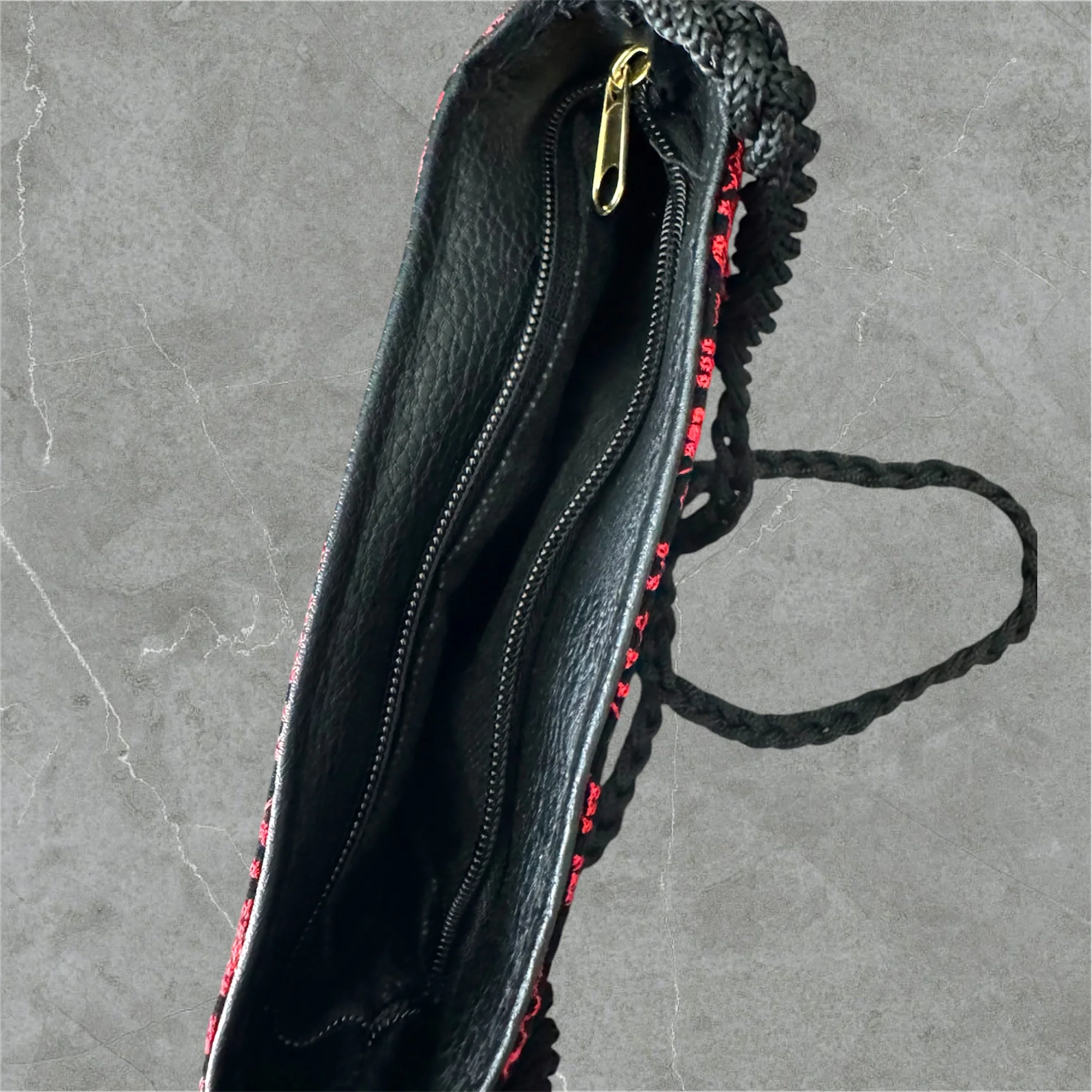 Tatreez Shoulder Pouch - 3 Zipper Compartments | Made by Palestinian Artisans - Image 5