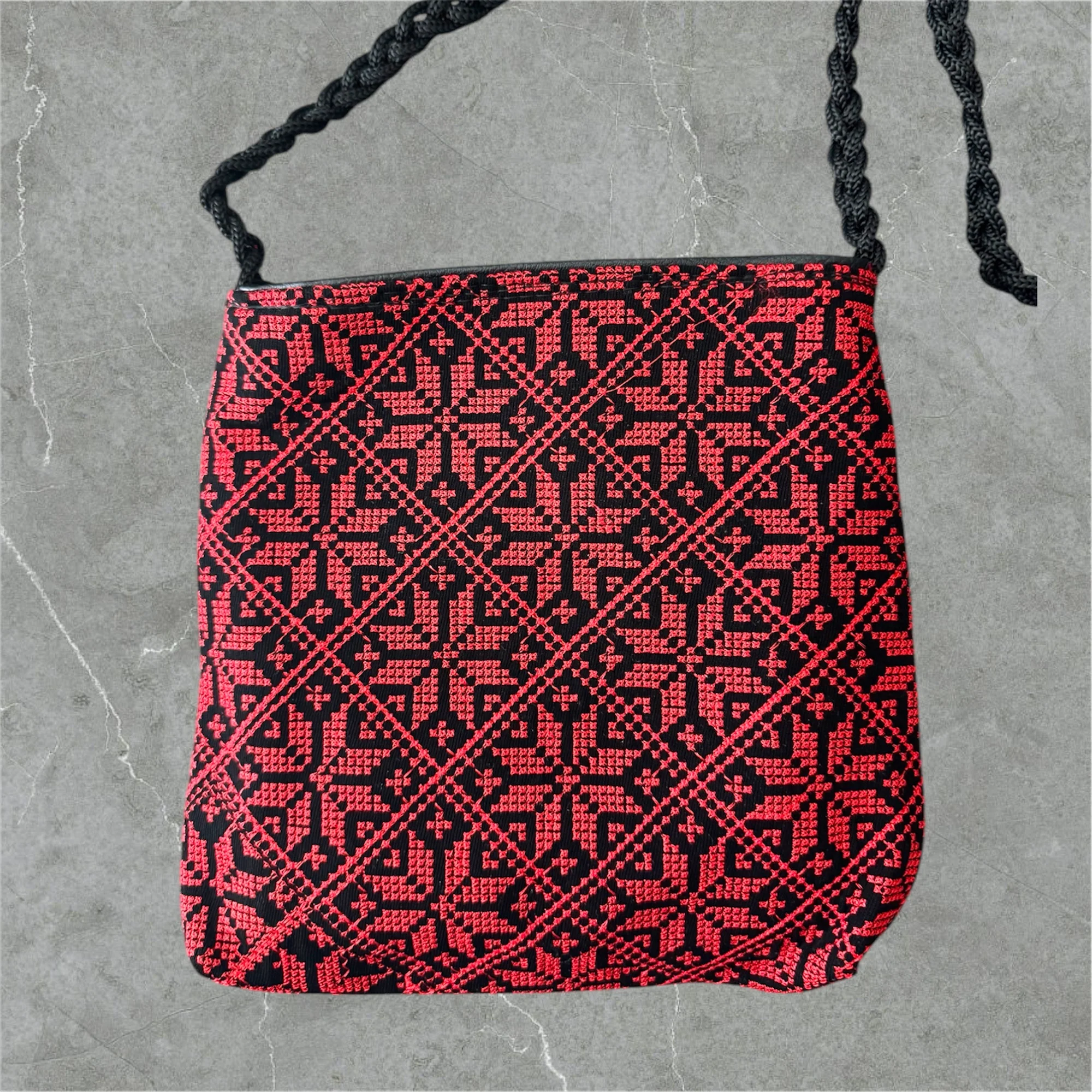 Tatreez Shoulder Pouch - 3 Zipper Compartments | Made by Palestinian Artisans - Image 6