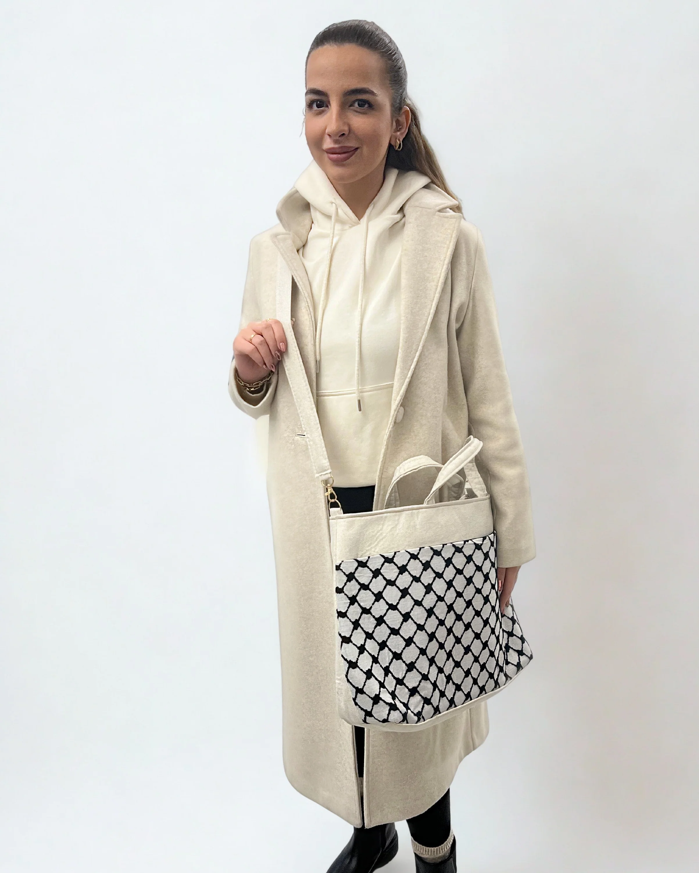 Cross-Body Functional Bags – Tatreez & Kufiya | Zipper & Dual Handles | Palestinian Solidarity - Image 4