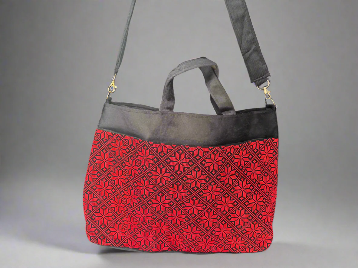 Cross-Body Functional Bags – Tatreez & Kufiya | Zipper & Dual Handles | Palestinian Solidarity - Image 5