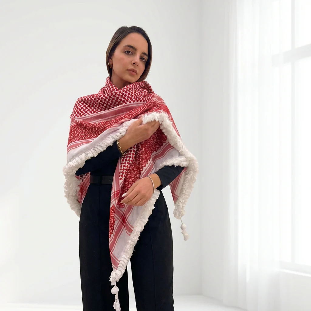 Royal Shemagh (Keffiyeh) | Handmade Tassels - Image 3